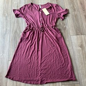 Women’s Flamingo Urban Soft Plum Color Midi Dress NWT